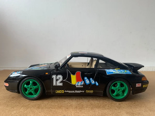 Porsche 911 Carrera 1997 Verte – Burago 1/18, Miniature Métal, Sans Boîte (TBE)