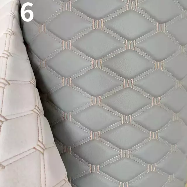 DIY Faux Leather Fabric Diamond Thick Quilted Sponge Back Car Interior Material