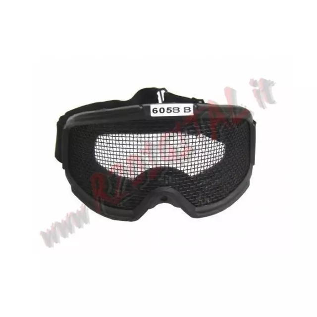 Maschera Snow Con Rete In Metallo Nera Royal Ad Occhiale Protezione Per Softair