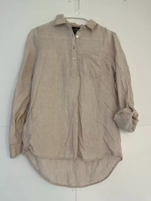 Jones & Co Jones New York Button-Up Long Sleeve Linen Shirt, Women's Size Small