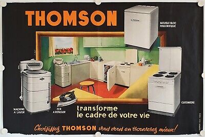 Ann.'50 illustr DEL Affiche THOMSON Electroménager 