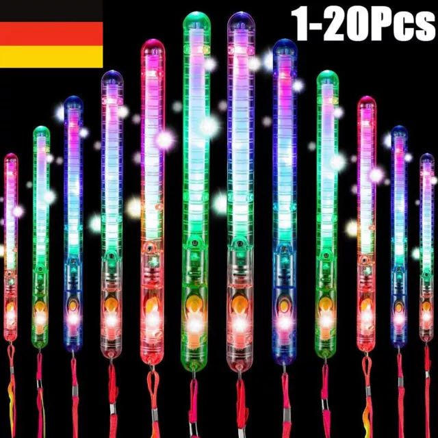 20X LED Leuchtstab Schaumstoff Glowstick mit Farbeffekten Partylicht Multi Farbe