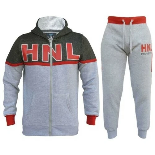 Bambini Ragazzi Yoga Tuta Grigio Hnl Zip Top Fondo Palestra Indossare Da Abiti