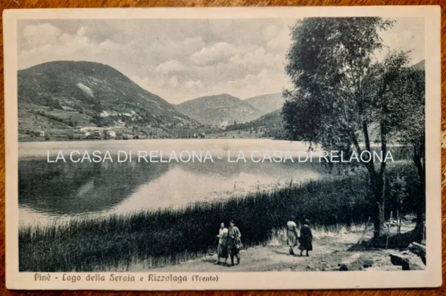 CARTOLINA PINE' Lago della Serata e Rizzolaga (Trento) - ANNO 1935 - fp VG