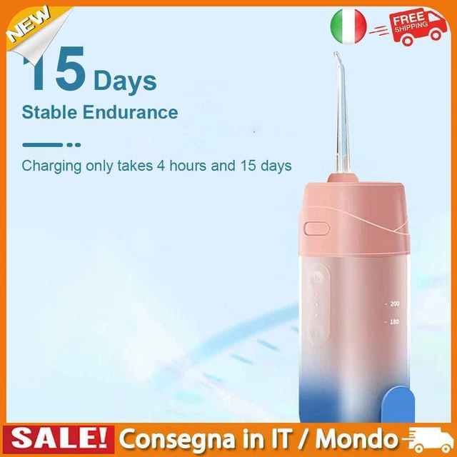 IT Electric Dental Irrigator 240ml Retractable Rechargeable for Travel Use (Pink