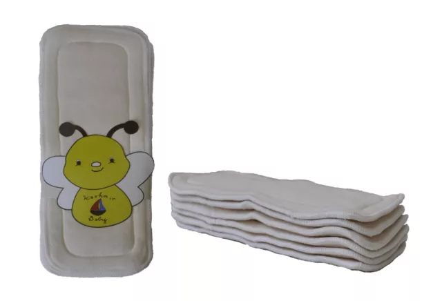 Kashmir Baby Hemp Cloth Diaper Inserts (6 Pack). Washable. Reusable.