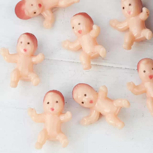 1.25 inch Miniature Plastic Babies Bulk Black Skin 144 Pieces
