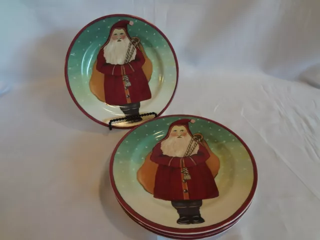 Block - Father Christmas - Set of 4 Salad Plates - Old World Santa