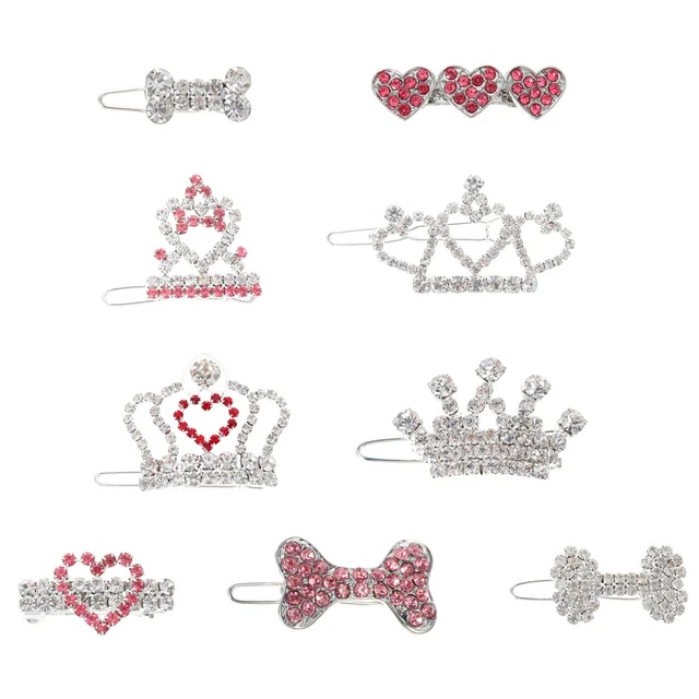 Accesorios para el pelo de cachorro de diamantes de imitación para sombreros para mascotas