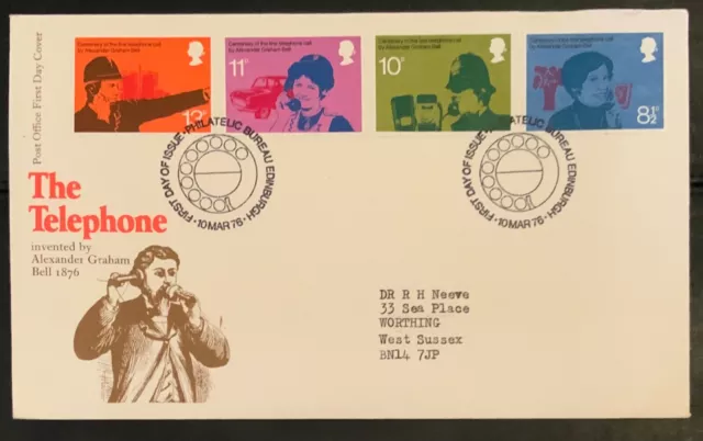 Gb 1976 - First Day Cover - The Telephone - 10 March Edinburgh Postmark