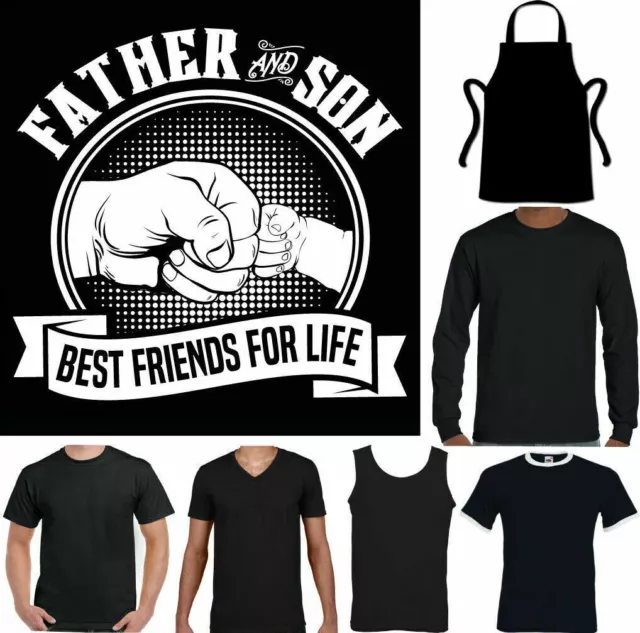 FATHER'S DAY Giorno T-Shirt Uomo Babbo & Son Best Friends For Life Funny Natale