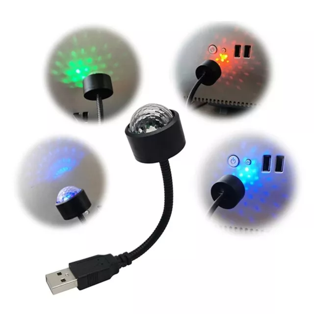 USB LED Voiture Intérieur Atmosphere Lampe, Nuit LED Décoration Mini USB Léger