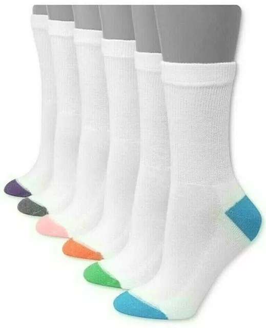 Hanes Crew Women's X-Temp Cushioned Cool Comfort 6 Pairs Socks Shoe Size 5-9