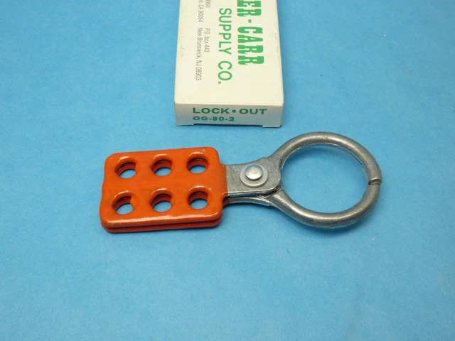 McMaster Carr Osborn OG-80-2 Lock Out 1-1/2" Hasp Aluminum Red 6 Hole New