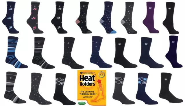 Heat Holders ULTRA Lite Winter Warm Thermal Casual Socks 5 Colours Ladies / Mens