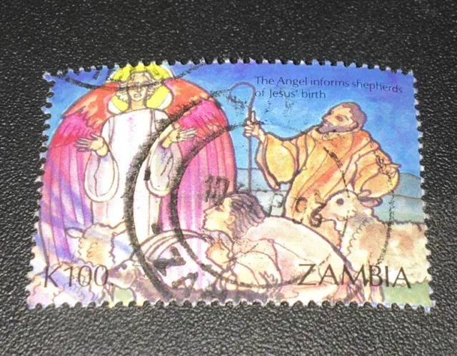 Zambia stamp of Christmas scene. Scott #589.  Used. 1992.