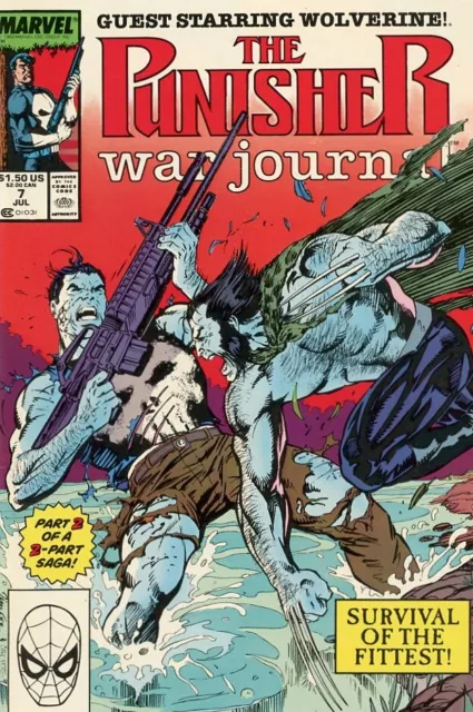 The Punisher War Journal #7 Wolverine Cover (1989) Marvel Comic NM 9.4