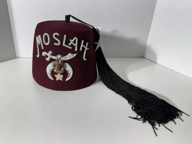 Vintage "Moslah" Heavy Jeweled Shriner Hat - Golf