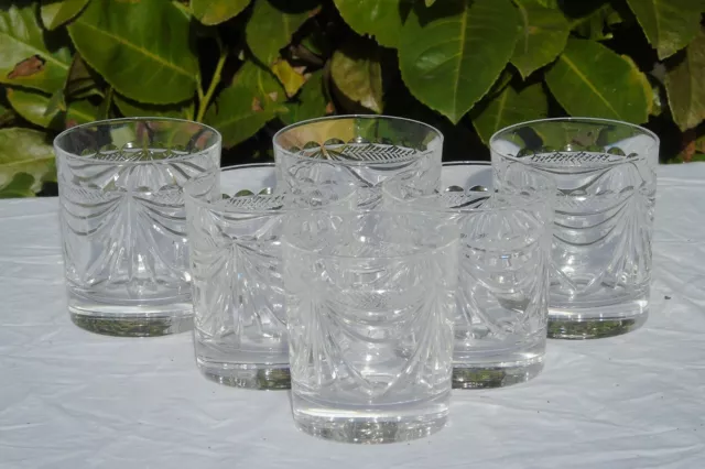 Service de 6 verres à whisky cristal taillé artisanat de Lorraine modèle Gérard