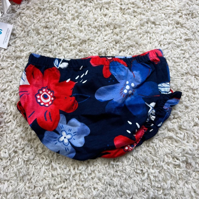 Carters Baby Infant 6 Month Outfit 3 Piece Top Bottoms Headband Red Floral NWOT 3