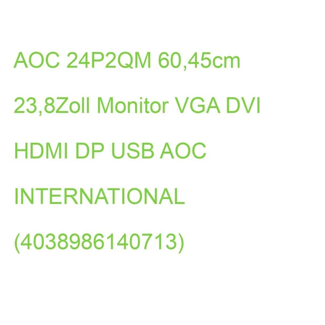 AOC 24P2QM 60,45cm 23,8Zoll Monitor VGA DVI HDMI DP USB AOC INTERNATIONAL (40389