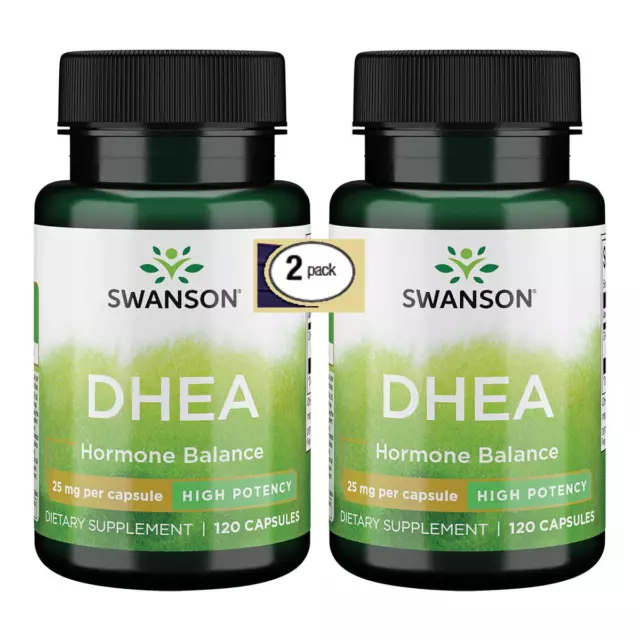 2 Pack DHEA 240 Caps (2x120) 25mg Hormone Balance Bone Strength & Sexual Energy