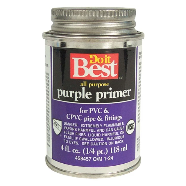 Do it Best 4 Oz. Purple Pipe and Fitting Primer for PVC/CPVC 019054 SIM Supply,