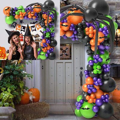Kit de arco de guirnalda globo de Halloween con naranja naranja, verde, negro, púrpura
