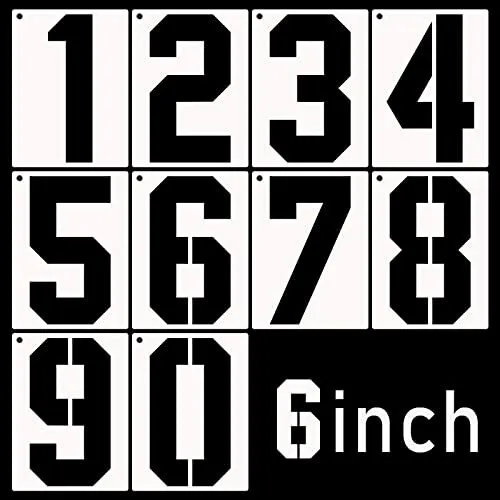 DXCYZ 6 Inch Tall Number Stencils Kit 0-9 Address Number Stencil, 10PCS Reusa...