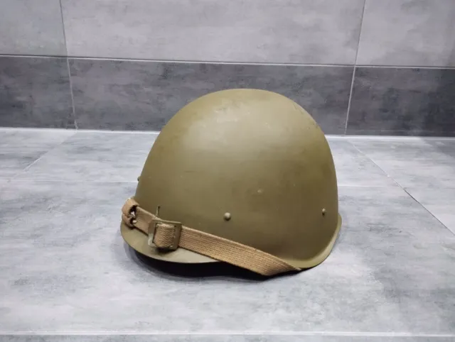 Original Russian Army WW2 SSh-40 Steel Soviet Helmet Liner Chinstrap USSR Size 3
