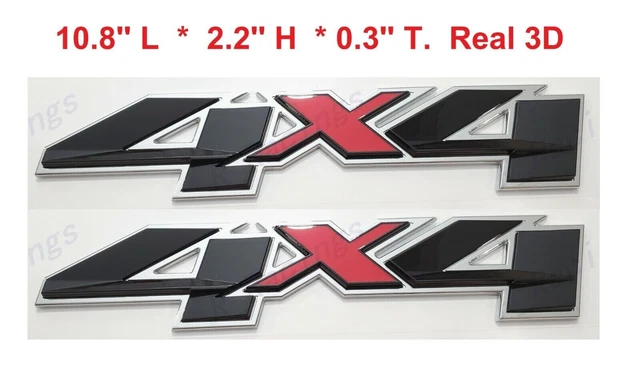 Chrome Black Red 3D 4x4 Bed Rear Emblem Badge Decal FOR Silverado GMC Sierra 2