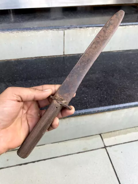 1800's Antique Iron Hand Crafted Wooden Handle Dagger Gupti Sword Spear