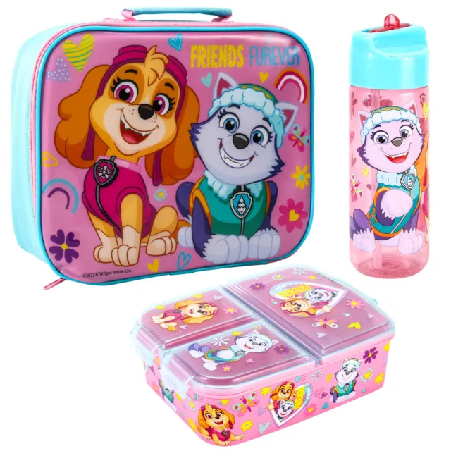 Paw Patrol Girl Kids Lunch Box Set – Lunch Bag, Lunch Box and 580ml Water Bottle