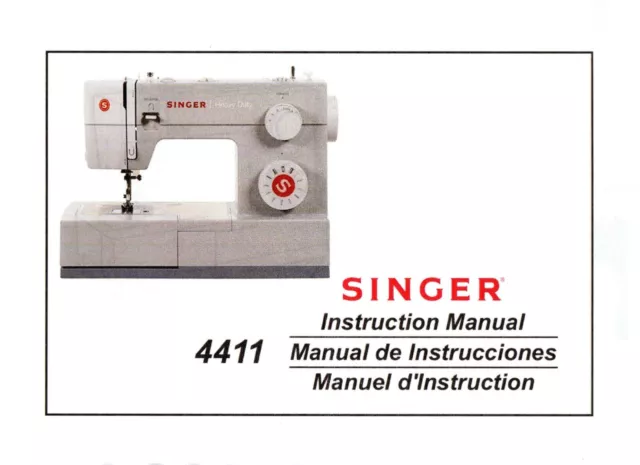 Manual de instrucciones de edición de lujo, en CD, para máquina de coser Singer 4411