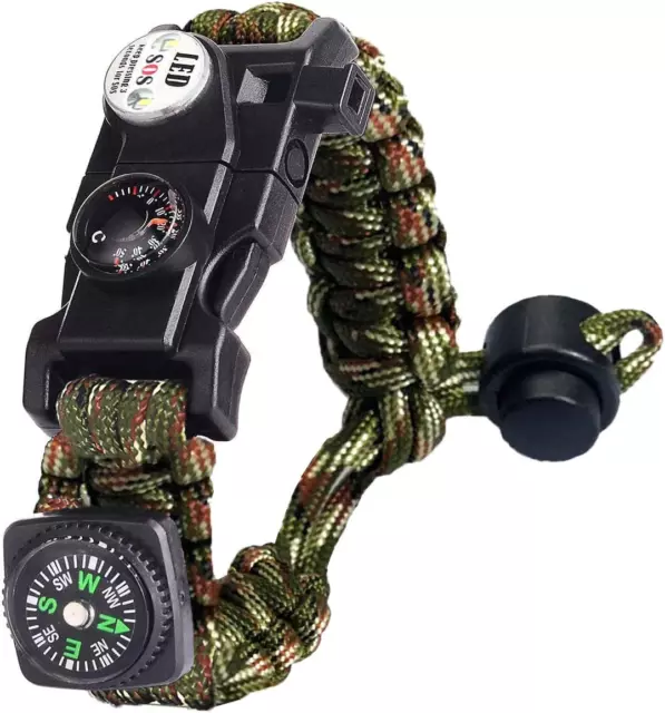 Bracelet Paracorde Survie Pour Homme Femme,  Militaire Paracord Bracelet 2