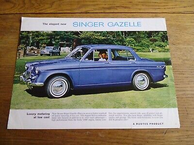 SINGER GAZELLE Car Sales Brochure 1965-66 #1179/H 