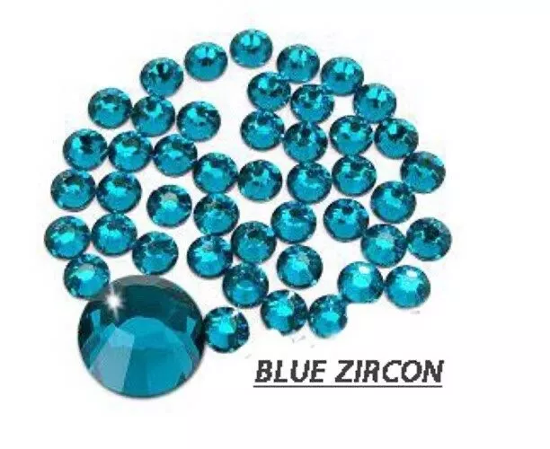 24 Original Swarovski 2028 flache Rückseite BLAU ZIRKONKRISTALLE - SS34 oder 7,2 mm