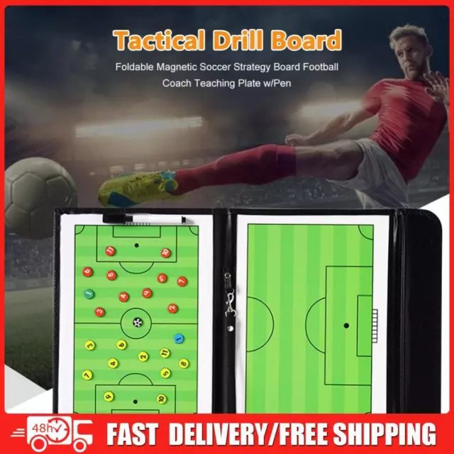 Foldable Soccer Practice Teaching Boards Magnetic Football Coaching Clipboard