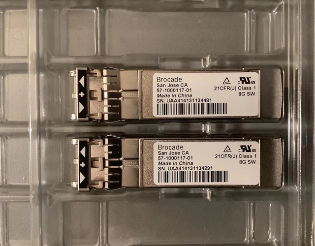 New Brocade 57-1000117-01 8GB SW Fibre Channel FC SFP Module Transceiver New Brocade 57-1000117-01 8GB SW Fibre Channel FC SFP Module Transceiver