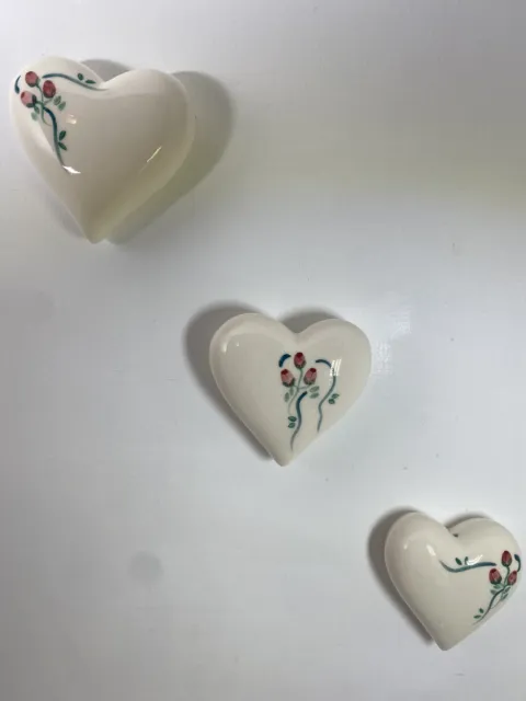 Vintage Wall Hanging Porcelain Hearts Set Of 3