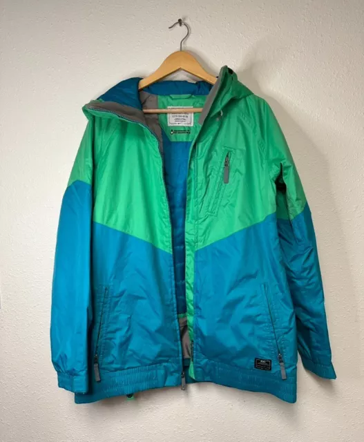 Nike waterproof breathable ski jacket - blue/green - size Large