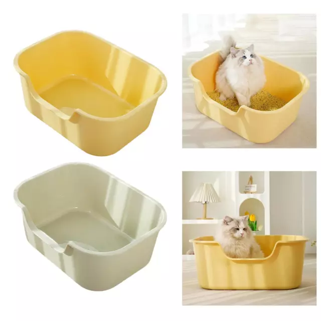 Open Top Pet Litter Tray Cat Litter Box Splashproof Cat Sand Basin Cat Bedpan