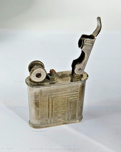 Briquet à Essence Ancien Querica Racer - Style Art Déco Années 30/40 - Bon état, Fabrication Française