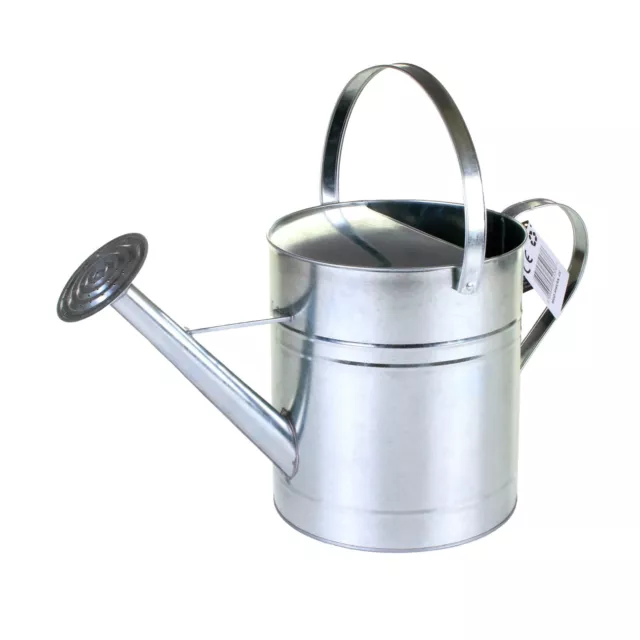 Galvanised Watering Can Traditional Style 9L Outdoor Garden Metal Watering Rose