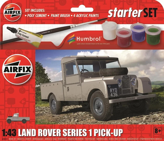 AIRFIX A55012 STARTER Set Land Rover Series 1 Gift Set Model Making Kit ...
