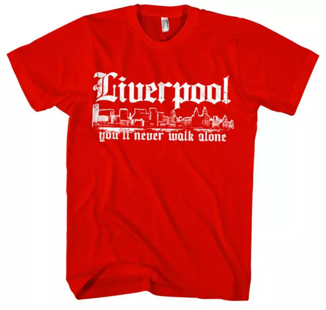 Liverpool Skyline Herren Tshirt | Fussball Tshirt Fan Ultras England Salah | M1