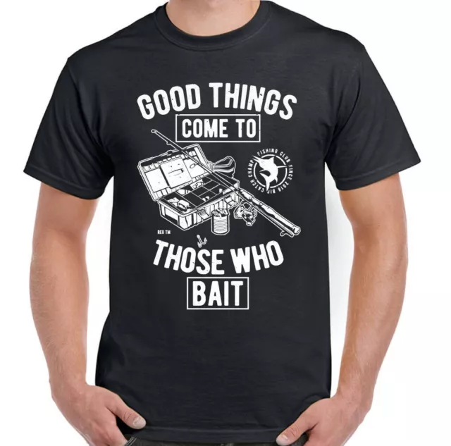 T-shirt da pesca da uomo divertente pescatore pesca tutto ciò che viene a coloro che esche
