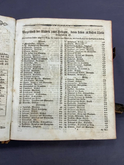 Antikes Buch 19 Tes Jhdt Tafel Der Beweglichen Festen