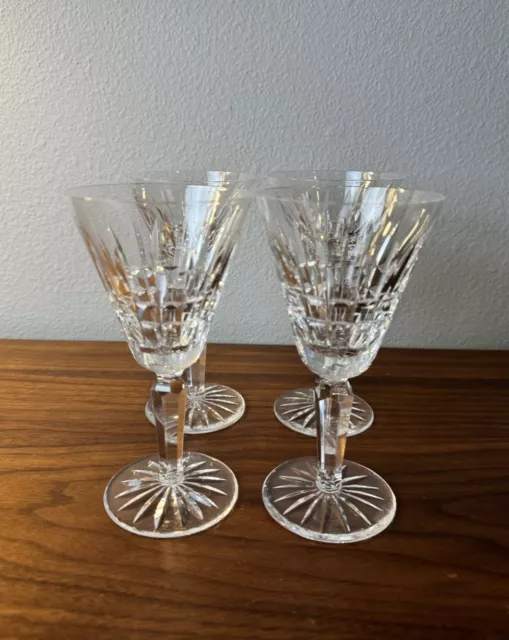 Vintage Waterford Crystal GLENMORE Claret Wine Glasses 6.5" Tall ~ Set Of 4