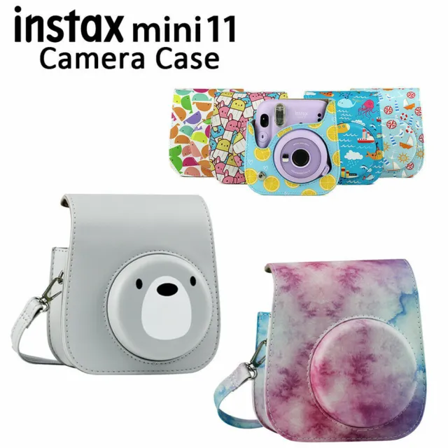 Per Fujifilm Fuji Instax Mini 11 fotocamera istantanea borsa in pelle PU custodia cover 3